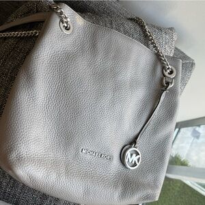 Michael Kors Chain Shoulder Crossbody Bag Leather Jet Set North South Medium